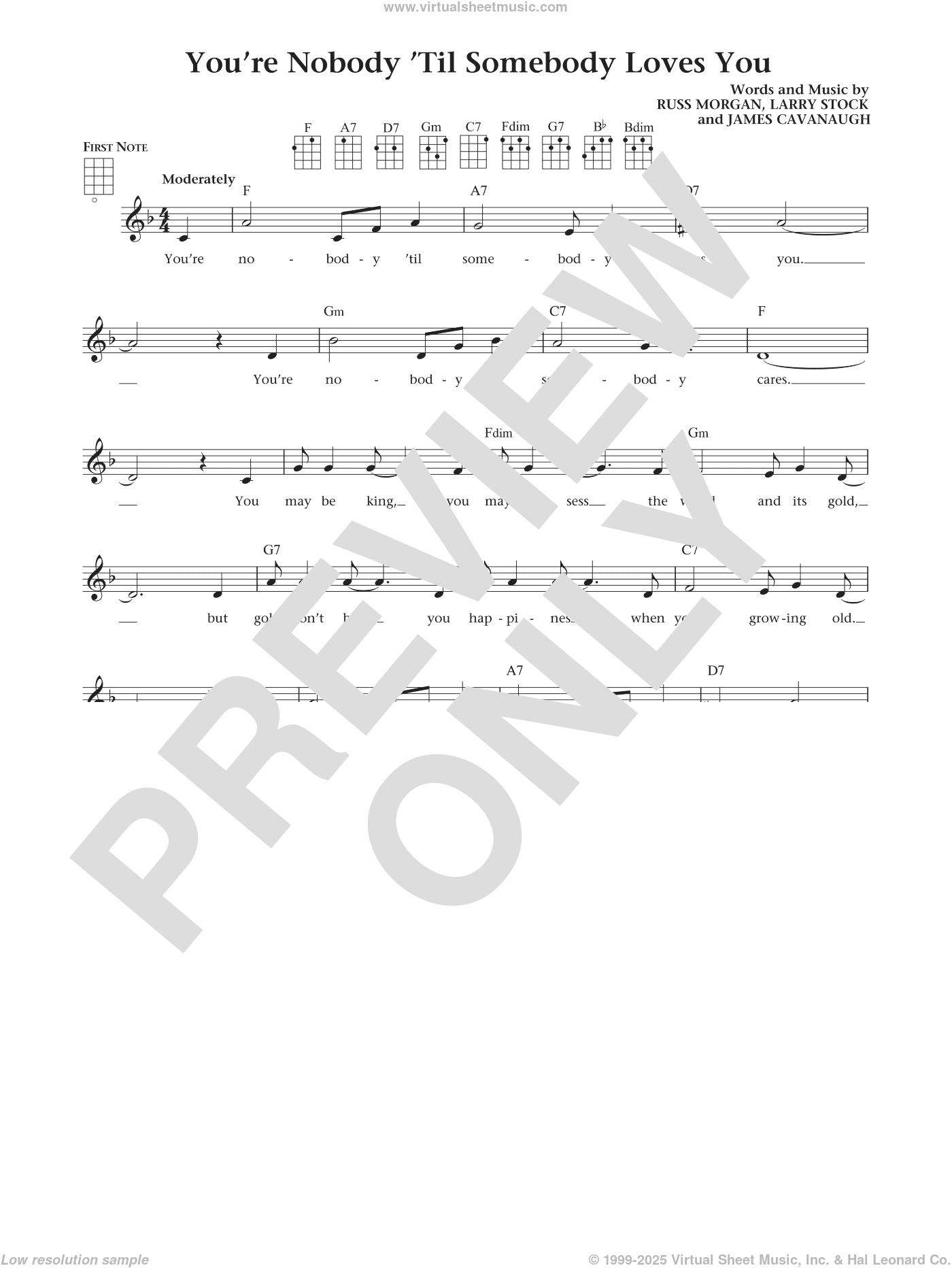 You're Nobody 'til Somebody Loves You (from The Daily Ukulele) (arr. Liz and Jim Beloff)