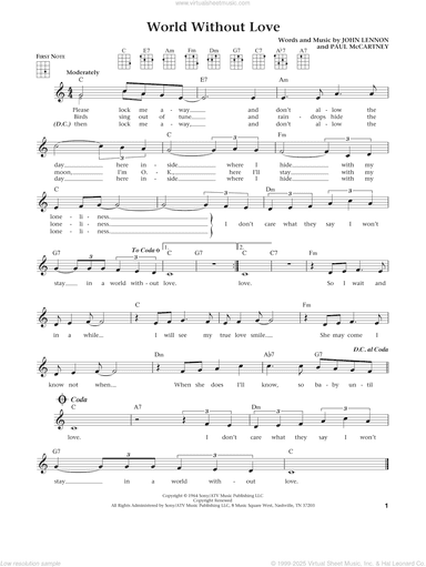 World Without Love (from The Daily Ukulele) (arr. Liz and Jim Beloff)