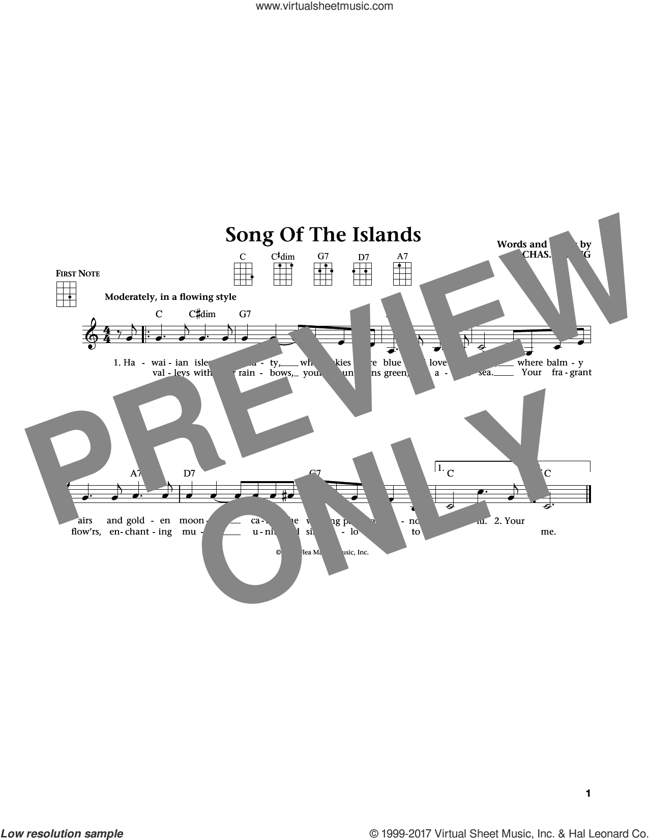 Song Of The Islands (from The Daily Ukulele) (arr. Liz and Jim Beloff)