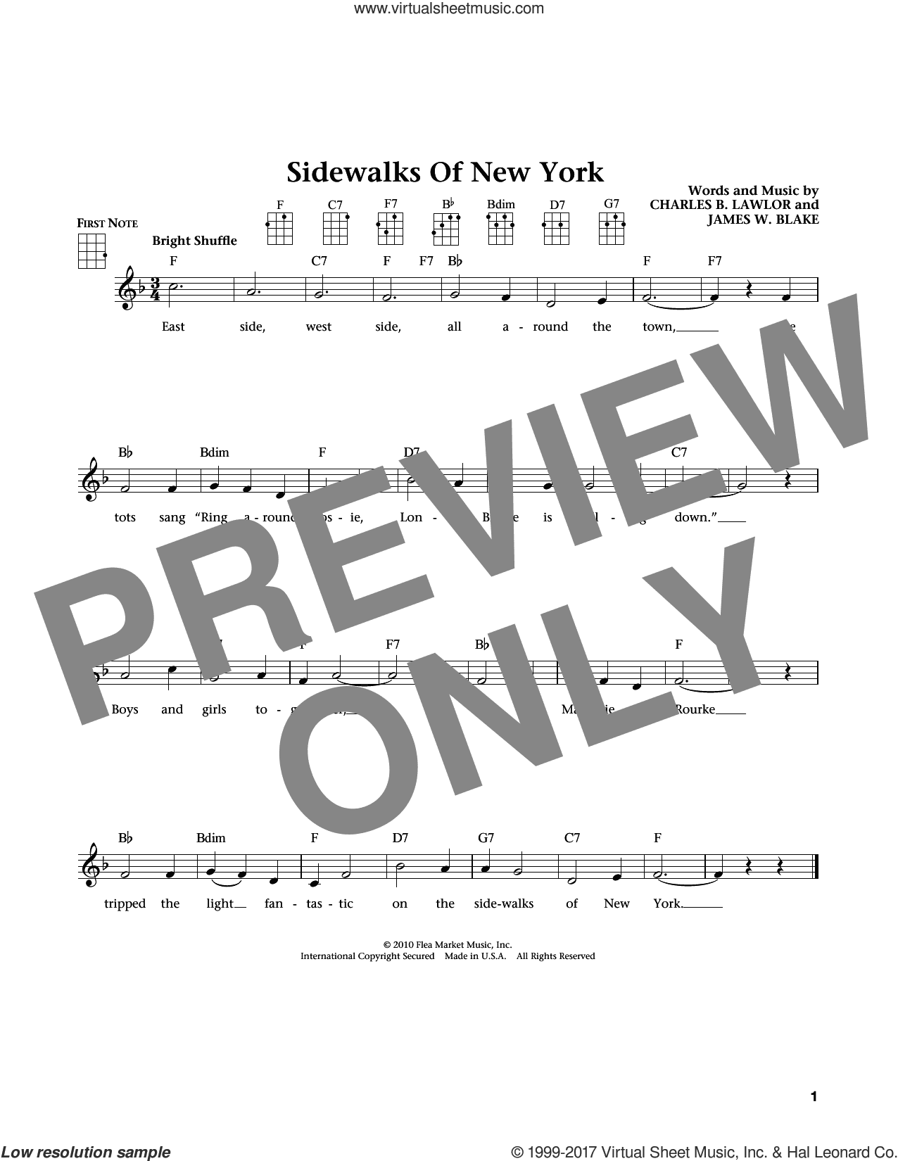 Sidewalks Of New York (from The Daily Ukulele) (arr. Liz and Jim Beloff)