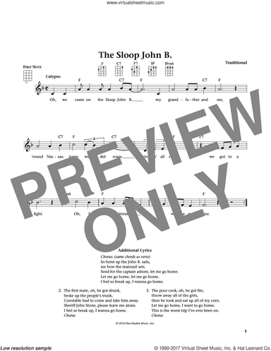 Sloop John B. (from The Daily Ukulele) (arr. Liz and Jim Beloff)
