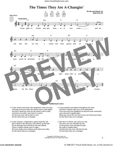 The Times They Are A-Changin' (from The Daily Ukulele) (arr. Liz and Jim Beloff)