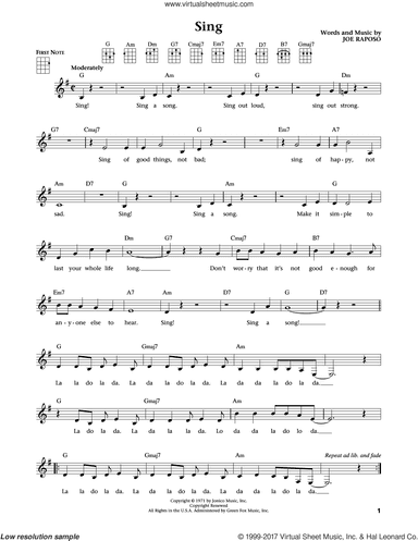 Sing (from The Daily Ukulele) (arr. Liz and Jim Beloff)