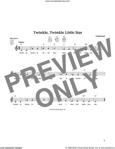 Twinkle, Twinkle Little Star (from The Daily Ukulele) (arr. Liz and Jim Beloff)