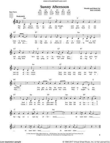 Sunny Afternoon (from The Daily Ukulele) (arr. Liz and Jim Beloff)