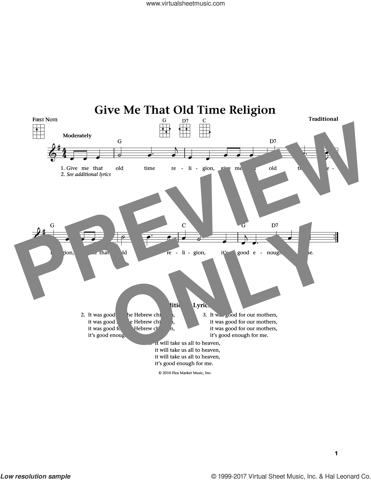 Give Me That Old Time Religion (from The Daily Ukulele) (arr. Liz and Jim Beloff)