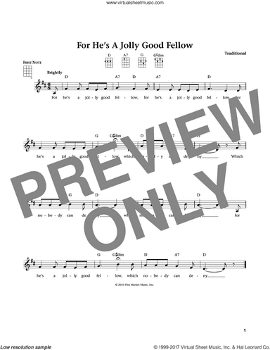 For He's A Jolly Good Fellow (from The Daily Ukulele) (arr. Liz and Jim Beloff)