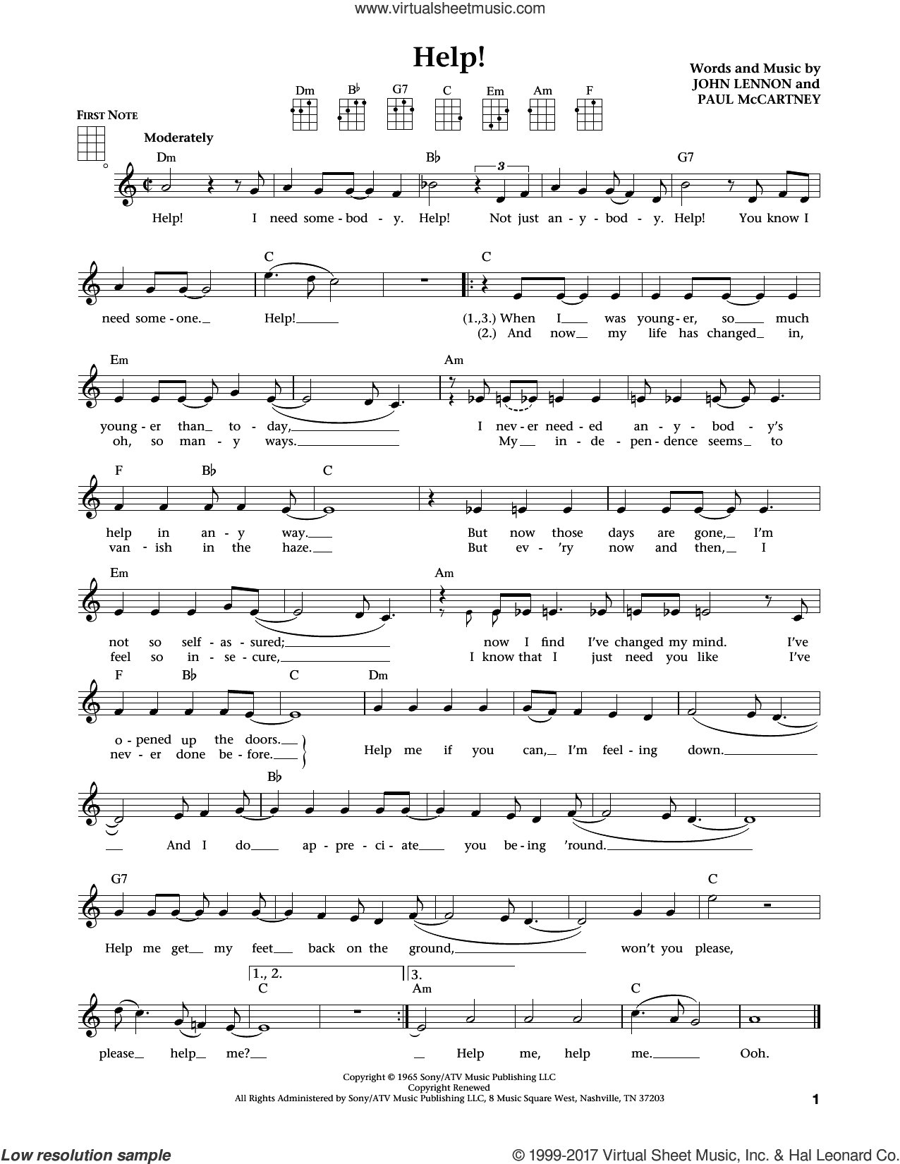 Help! (from The Daily Ukulele) (arr. Liz and Jim Beloff)