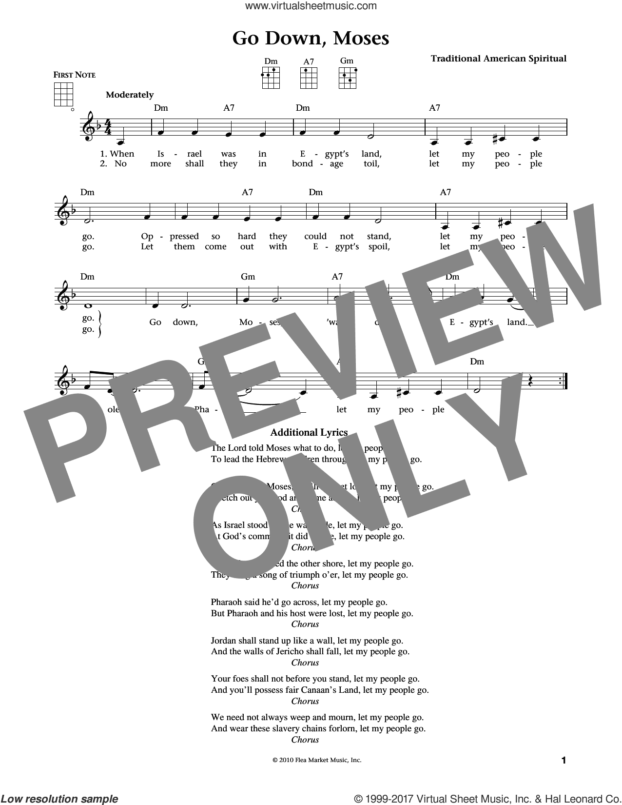 Go Down, Moses (from The Daily Ukulele) (arr. Liz and Jim Beloff)