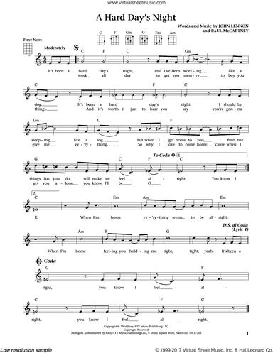 A Hard Day's Night (from The Daily Ukulele) (arr. Liz and Jim Beloff)
