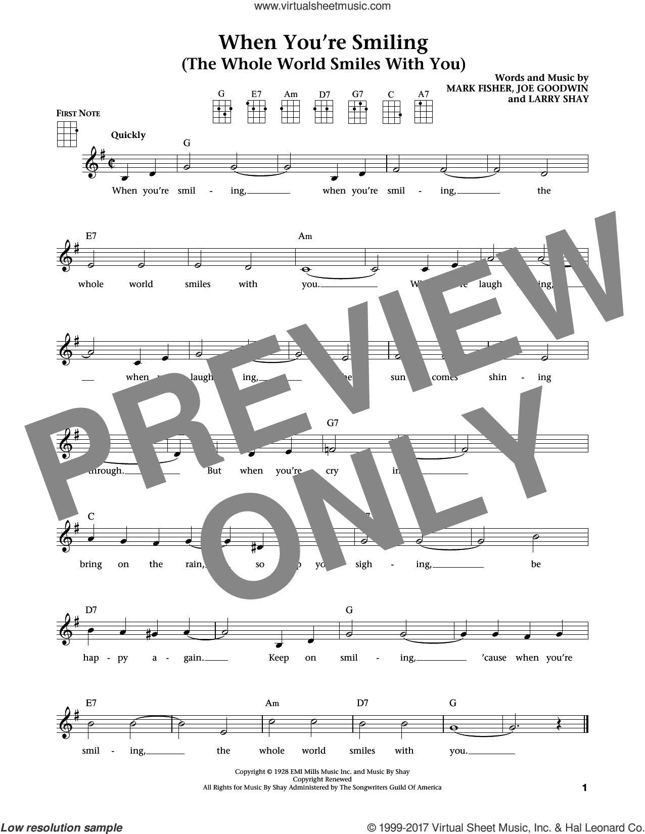 When You're Smiling (The Whole World Smiles With You) (The Daily Ukulele) (arr. Liz and Jim Beloff)