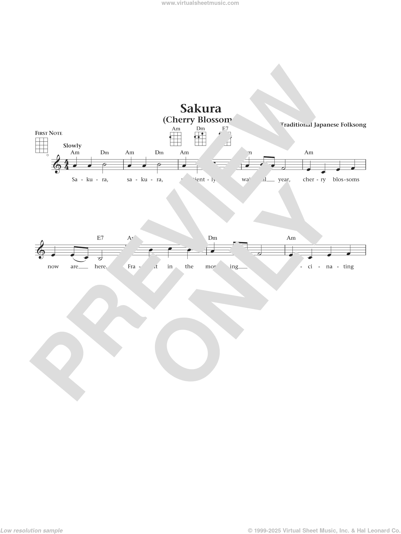 Sakura (Cherry Blossoms) (from The Daily Ukulele) (arr. Liz and Jim Beloff)
