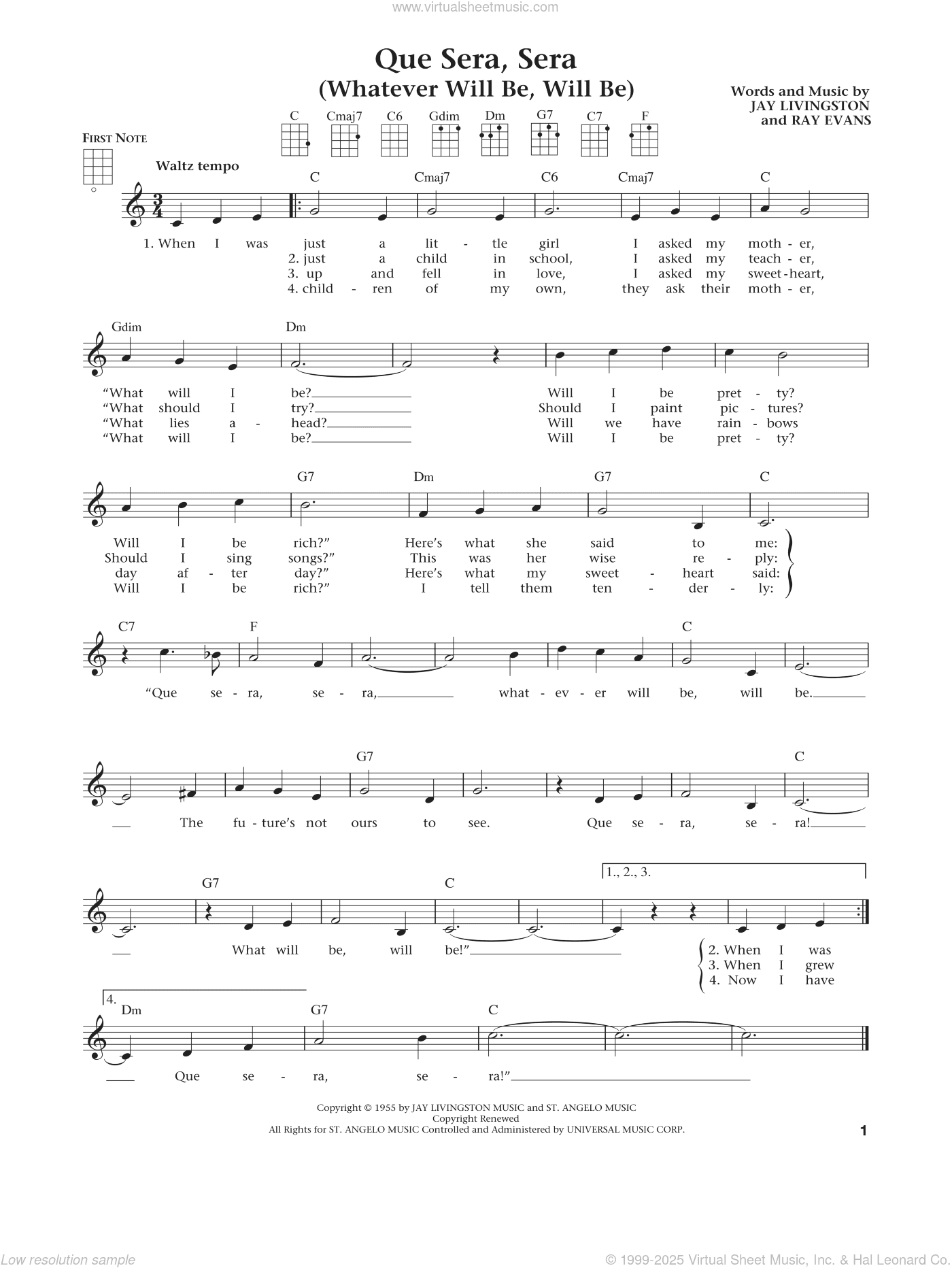 Que Sera, Sera (Whatever Will Be, Will Be) (from The Daily Ukulele) (arr. Liz and Jim Beloff)