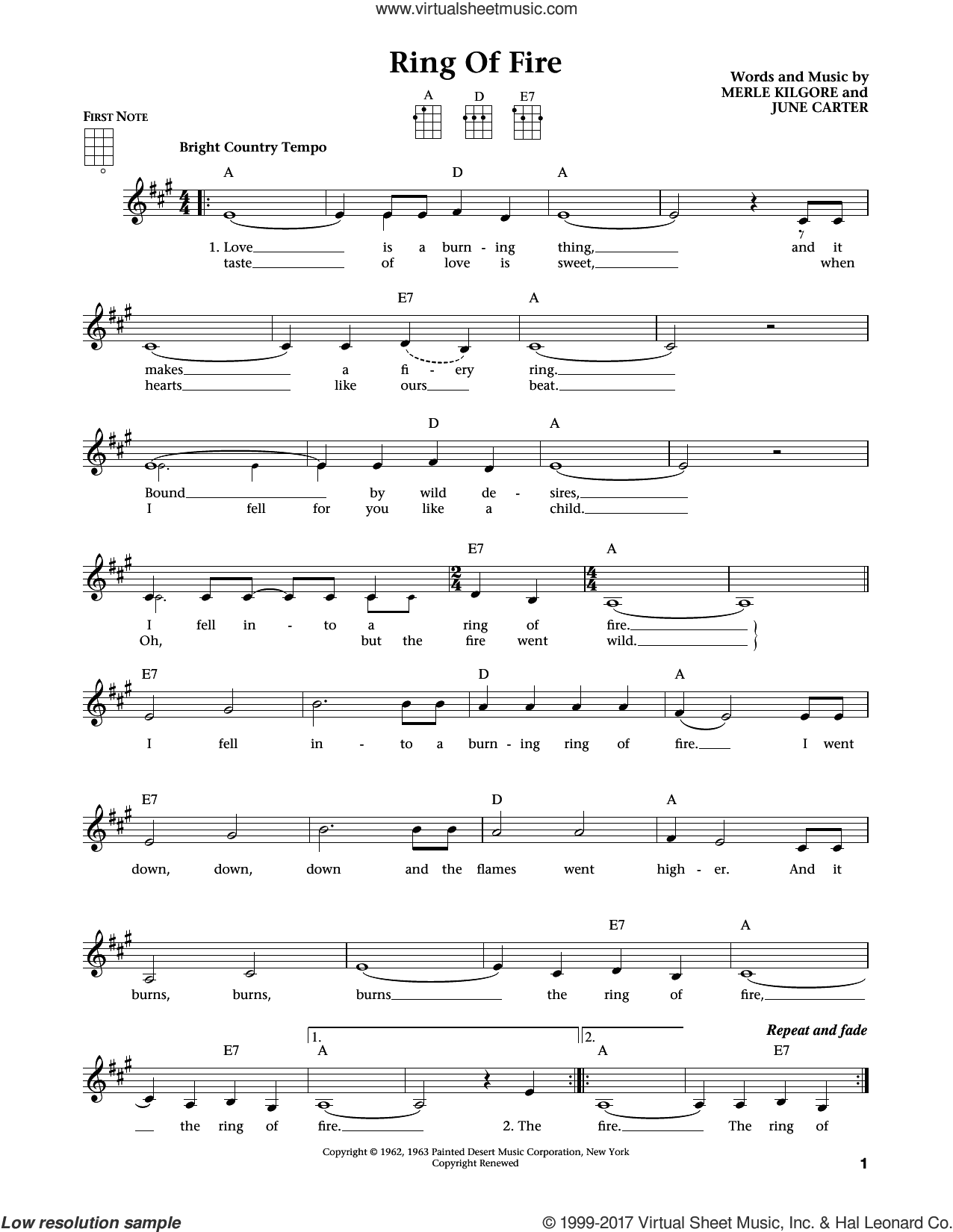 Ring Of Fire (from The Daily Ukulele) (arr. Liz and Jim Beloff)