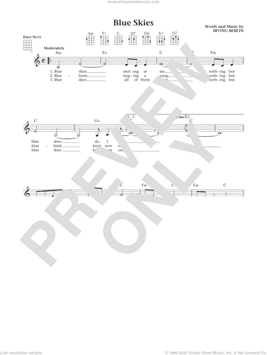 Blue Skies (from The Daily Ukulele) (arr. Liz and Jim Beloff)