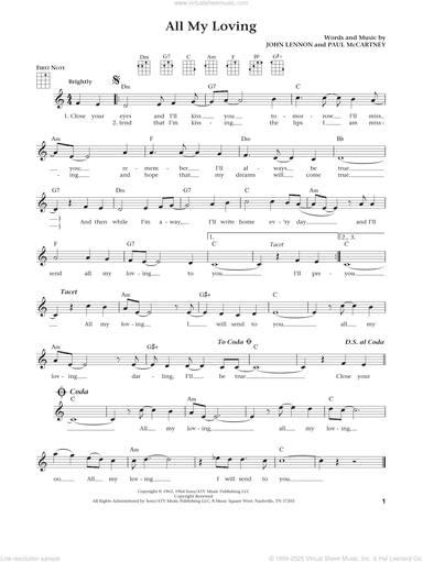 All My Loving (from The Daily Ukulele) (arr. Liz and Jim Beloff)