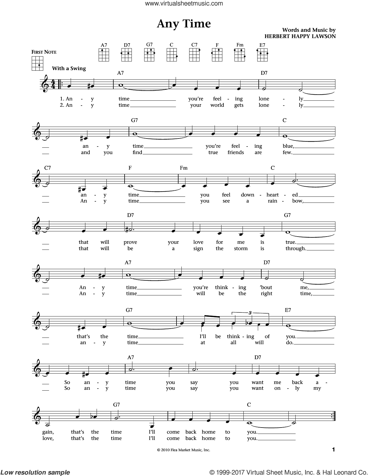 Any Time (from The Daily Ukulele) (arr. Liz and Jim Beloff)
