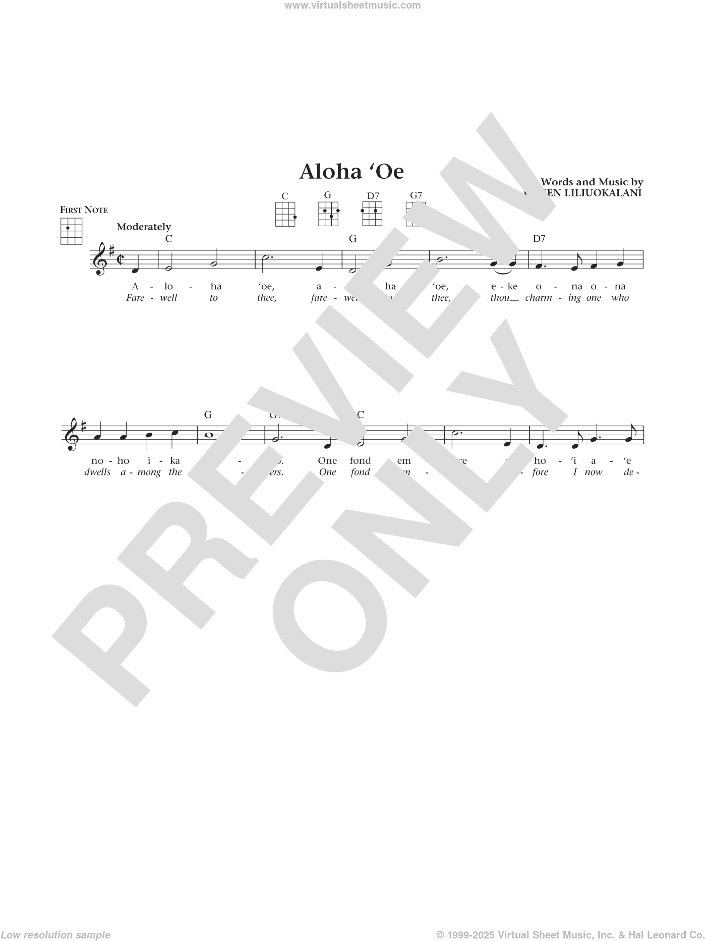 Aloha Oe (from The Daily Ukulele) (arr. Liz and Jim Beloff)