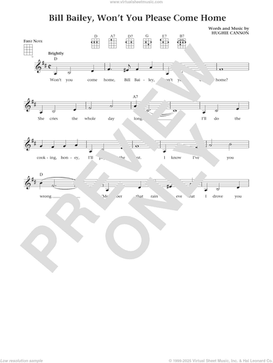Bill Bailey, Won't You Please Come Home (from The Daily Ukulele) (arr. Liz and Jim Beloff)