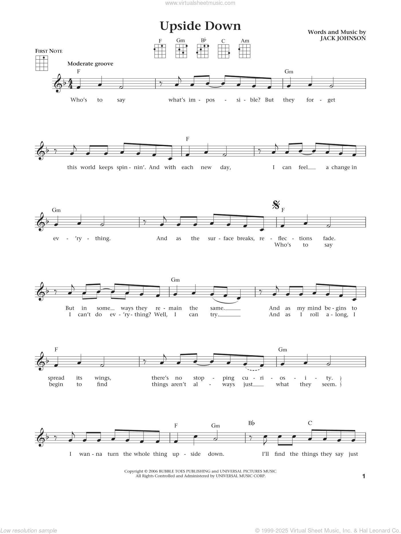 Upside Down (from The Daily Ukulele) (arr. Liz and Jim Beloff)