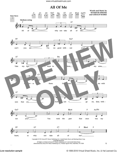 All Of Me (from The Daily Ukulele) (arr. Liz and Jim Beloff)
