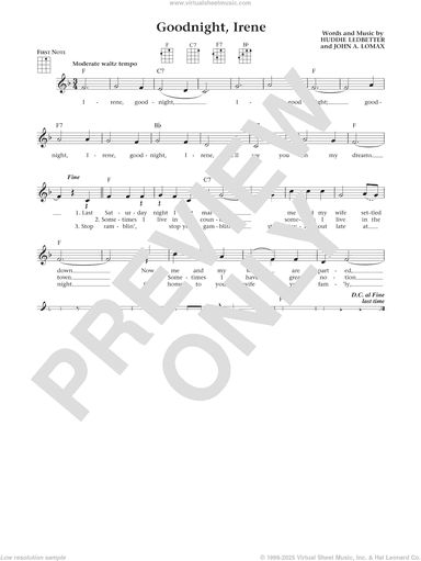 Goodnight, Irene (from The Daily Ukulele) (arr. Liz and Jim Beloff)