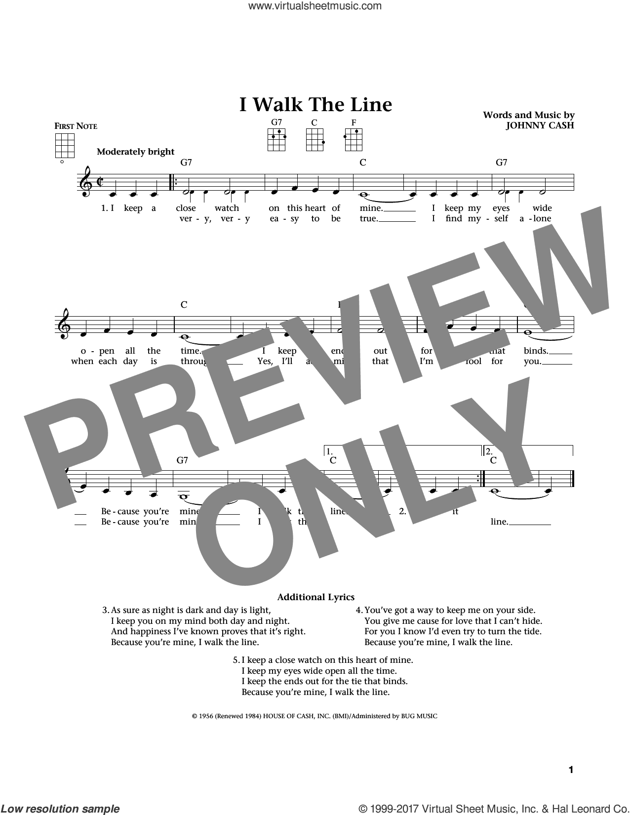 I Walk The Line (from The Daily Ukulele) (arr. Liz and Jim Beloff)