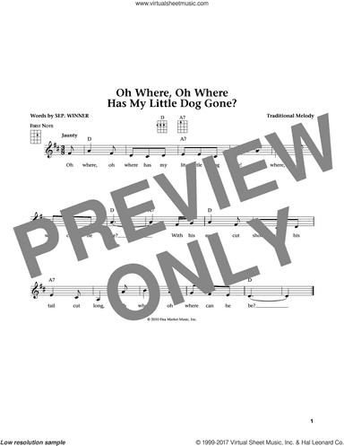 Oh Where, Oh Where Has My Little Dog Gone (from The Daily Ukulele) (arr. Liz and Jim Beloff)