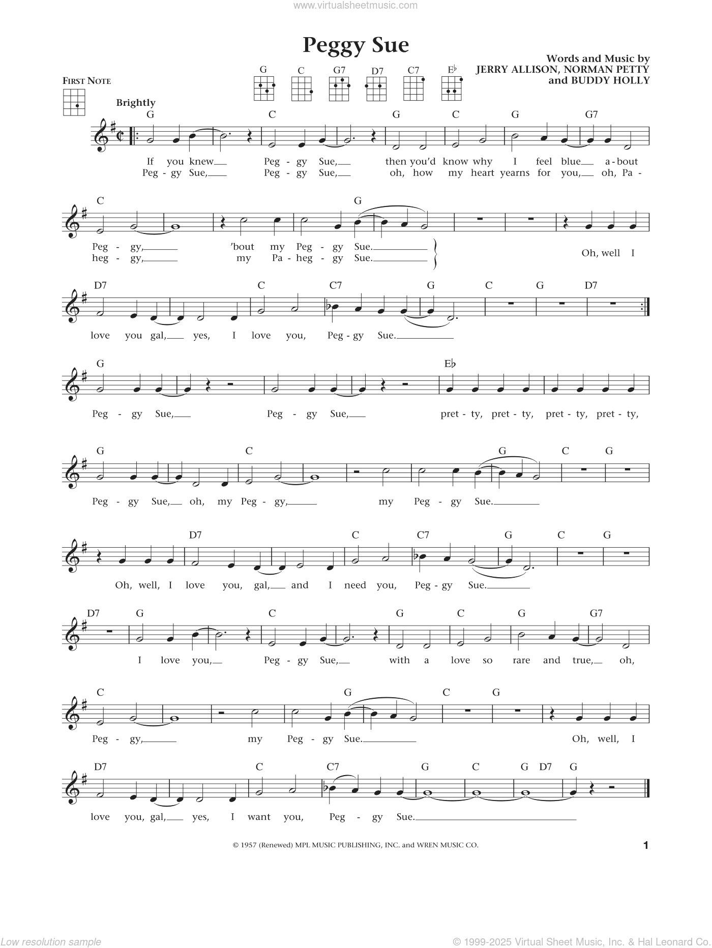 Peggy Sue (from The Daily Ukulele) (arr. Liz and Jim Beloff)