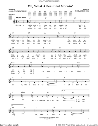 Oh, What A Beautiful Mornin' (from Oklahoma) (from The Daily Ukulele) (arr. Liz and Jim Beloff)
