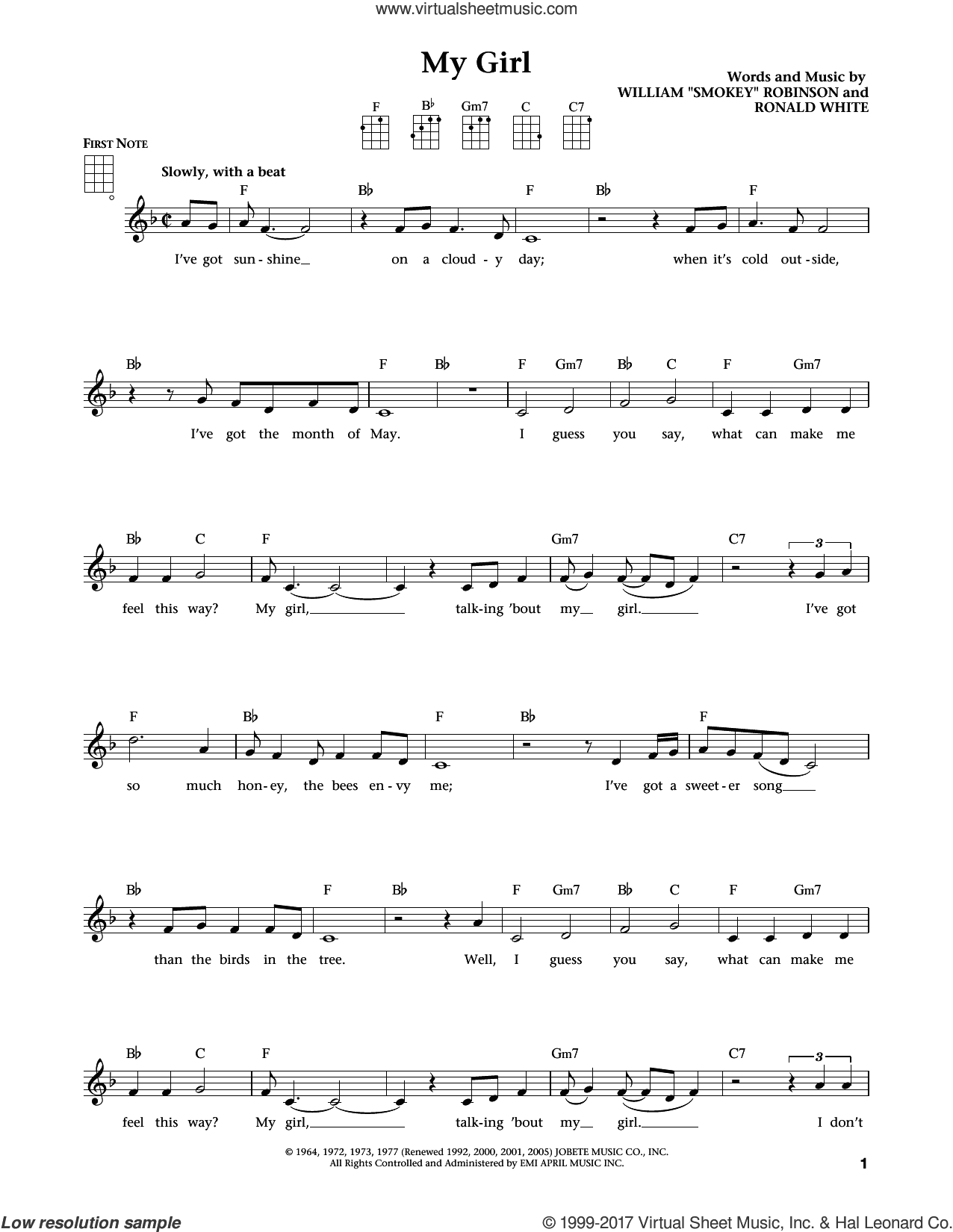 My Girl (from The Daily Ukulele) (arr. Liz and Jim Beloff)