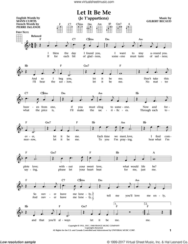 Let It Be Me (Je T'appartiens) (from The Daily Ukulele) (arr. Liz and Jim Beloff)