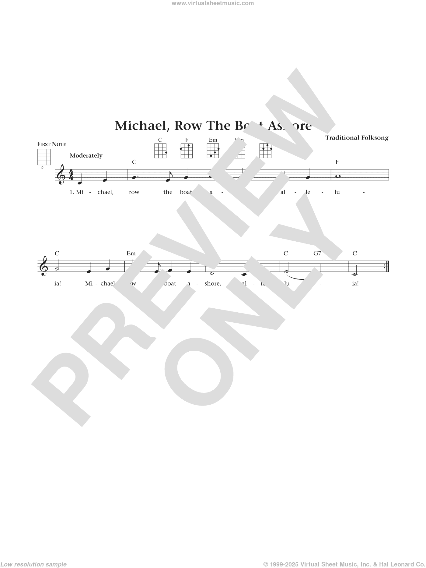 Michael Row The Boat Ashore (from The Daily Ukulele) (arr. Liz and Jim Beloff)