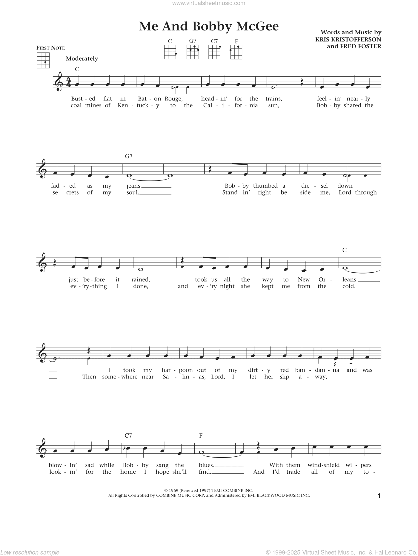 Me And Bobby McGee (from The Daily Ukulele) (arr. Liz and Jim Beloff)