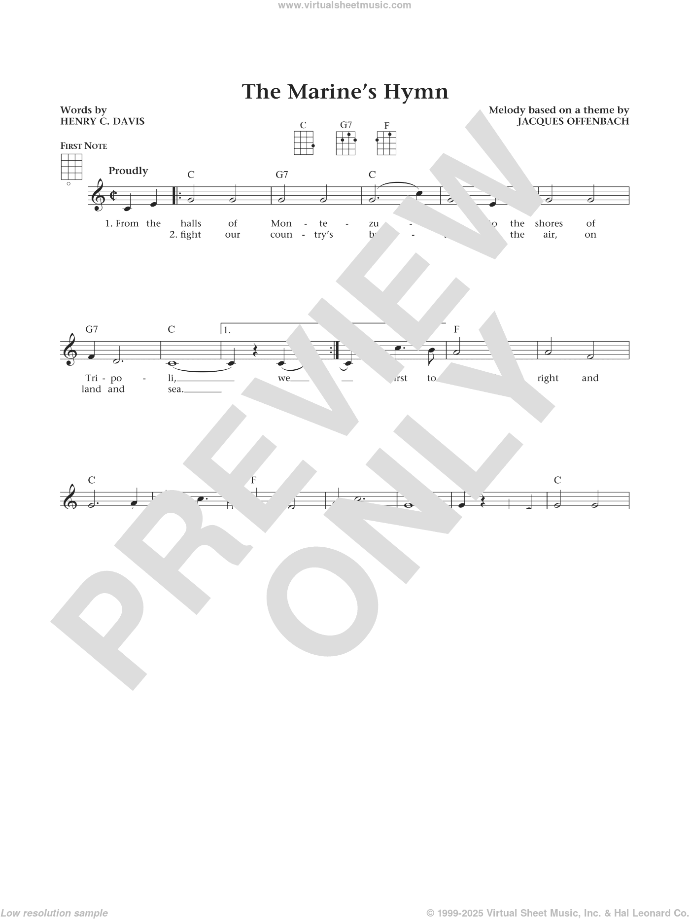 Marine's Hymn (from The Daily Ukulele) (arr. Liz and Jim Beloff)
