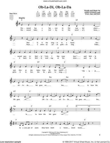 Ob-La-Di, Ob-La-Da (from The Daily Ukulele) (arr. Liz and Jim Beloff)