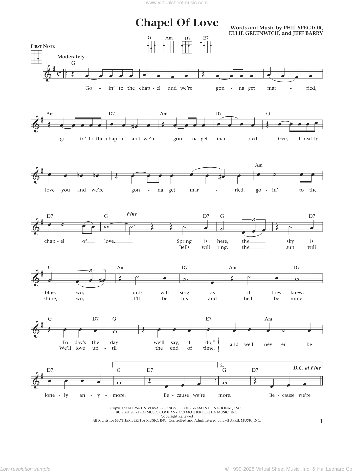 Chapel Of Love (from The Daily Ukulele) (arr. Liz and Jim Beloff)