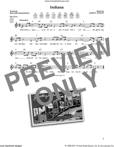 Indiana (Back Home Again In Indiana) (from The Daily Ukulele) (arr. Liz and Jim Beloff)