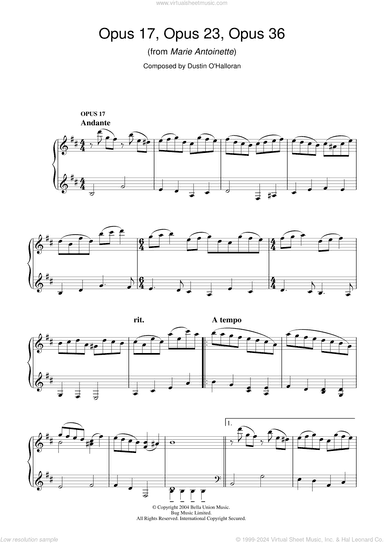 Opus 17, Opus 23, Opus 36 (from Marie Antoinette)