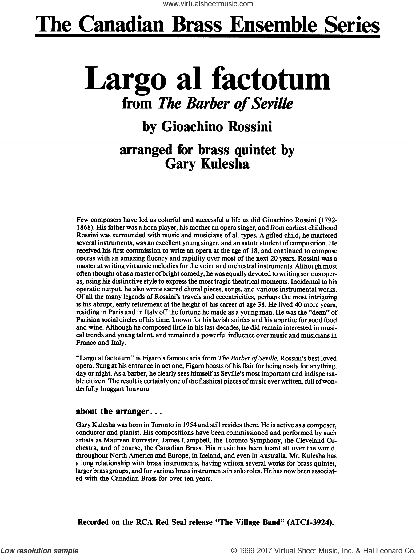 Largo al factotum from The Barber of Seville