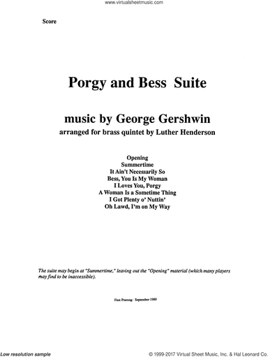 Porgy and Bess Suite (COMPLETE)