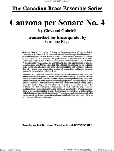 Canzona Per Sonare No. 4 (COMPLETE)