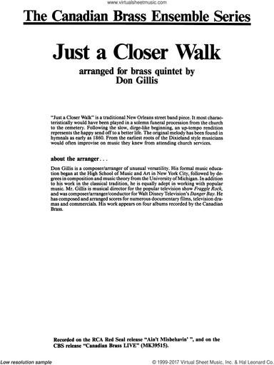 Just A Closer Walk With Thee (COMPLETE)