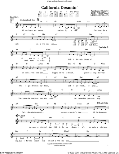 California Dreamin' (from The Daily Ukulele) (arr. Liz and Jim Beloff)