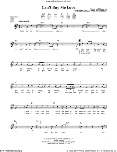 Can't Buy Me Love (from The Daily Ukulele) (arr. Liz and Jim Beloff)