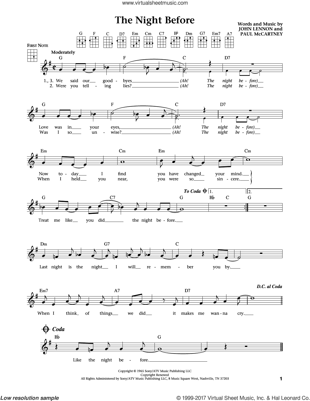 The Night Before (from The Daily Ukulele) (arr. Liz and Jim Beloff)