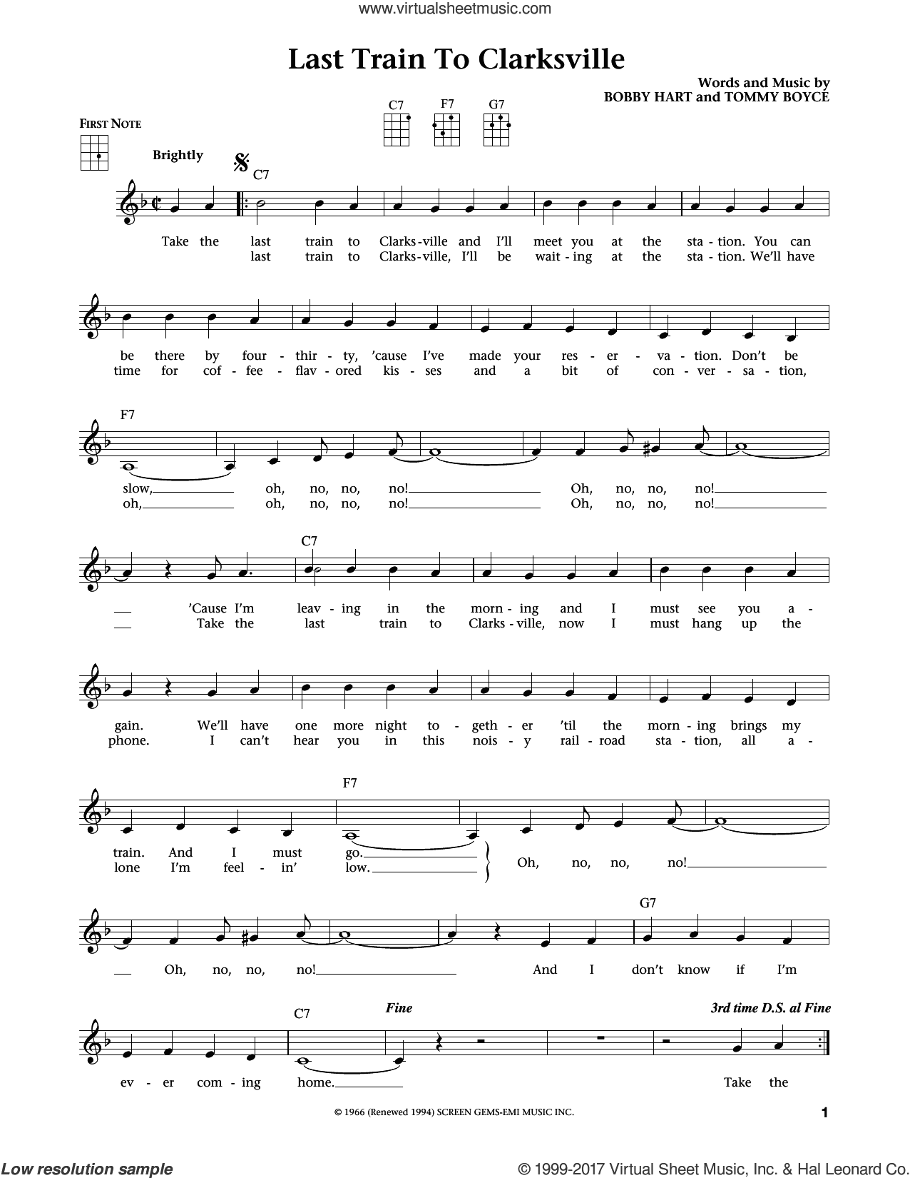 Last Train To Clarksville (from The Daily Ukulele) (arr. Liz and Jim Beloff)