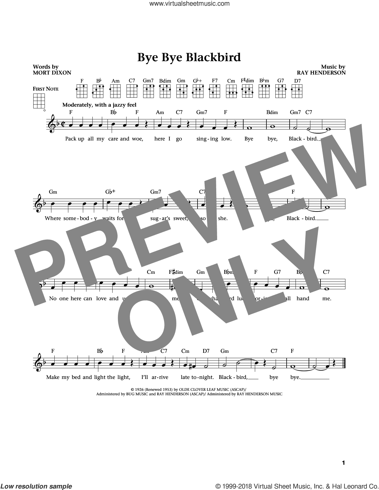Bye Bye Blackbird (from The Daily Ukulele) (arr. Liz and Jim Beloff)