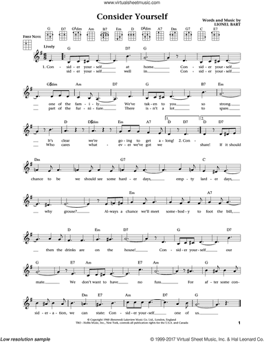 Consider Yourself (from The Daily Ukulele) (arr. Liz and Jim Beloff)