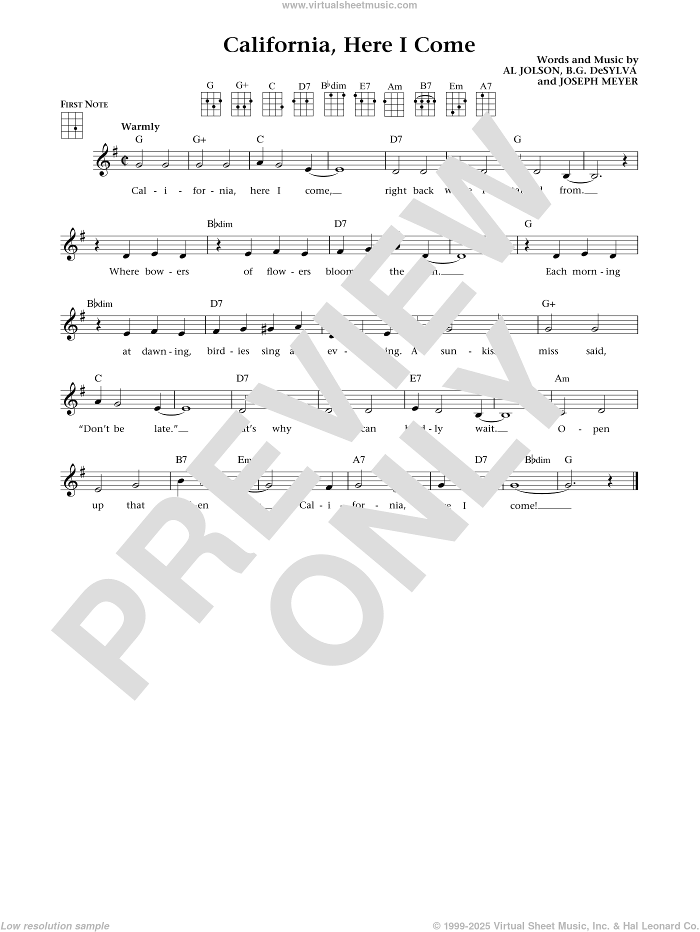 California, Here I Come (from The Daily Ukulele) (arr. Liz and Jim Beloff)